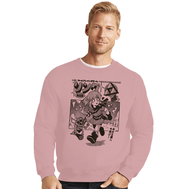 Daily_Deal_Shirts Crewneck Sweater, Unisex / Small / Pink The Hero's Journey