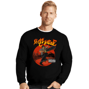 Daily_Deal_Shirts Crewneck Sweater, Unisex / Small / Black Leatherface