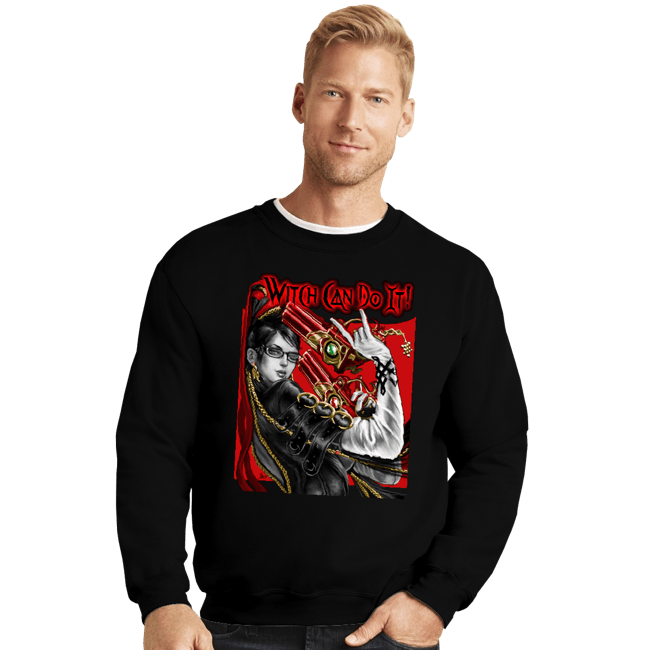 Daily_Deal_Shirts Crewneck Sweater, Unisex / Small / Black Witch Can Do It!