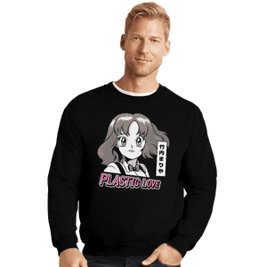 Shirts Crewneck Sweater, Unisex / Small / Black Plastic Love Retro