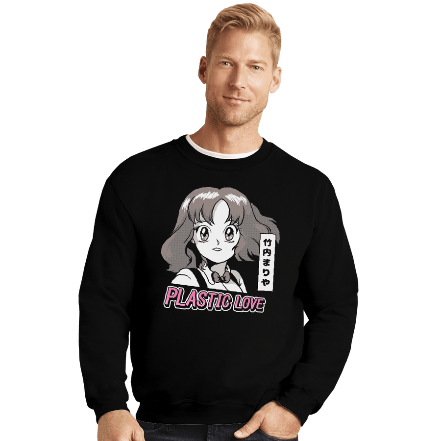 Shirts Crewneck Sweater, Unisex / Small / Black Plastic Love Retro
