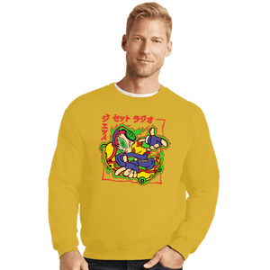 Daily_Deal_Shirts Crewneck Sweater, Unisex / Small / Gold Jet Set Adventure