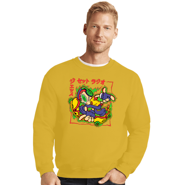 Daily_Deal_Shirts Crewneck Sweater, Unisex / Small / Gold Jet Set Adventure