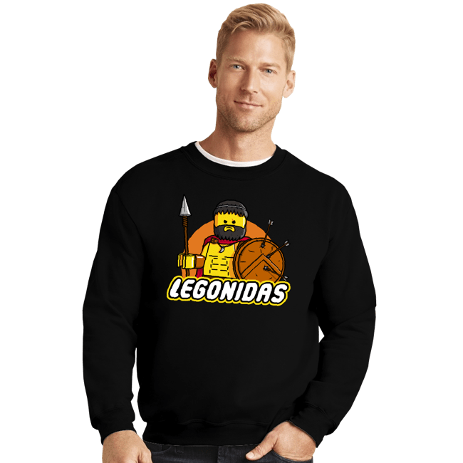 Daily_Deal_Shirts Crewneck Sweater, Unisex / Small / Black Legonidas