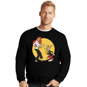 Secret_Shirts Crewneck Sweater, Unisex / Small / Black Rabbit Fiction!