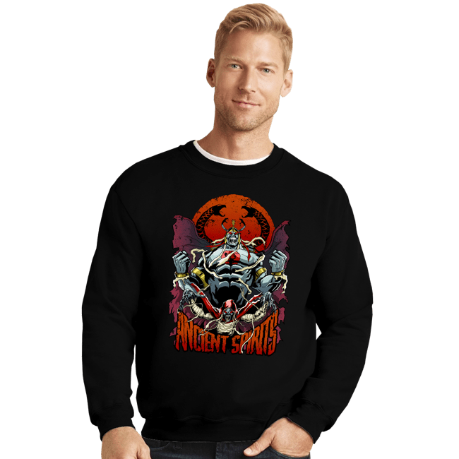 Secret_Shirts Crewneck Sweater, Unisex / Small / Black Ancient Spiritsd