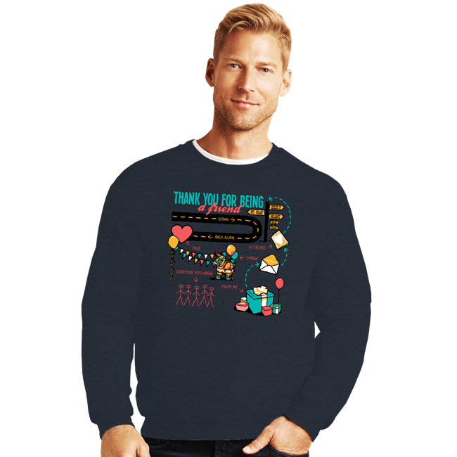 Daily_Deal_Shirts Crewneck Sweater, Unisex / Small / Dark Heather Pals And Confidants