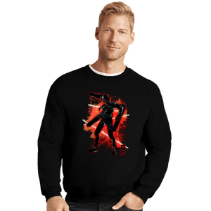 Shirts Crewneck Sweater, Unisex / Small / Black Cosmic Chainsaw