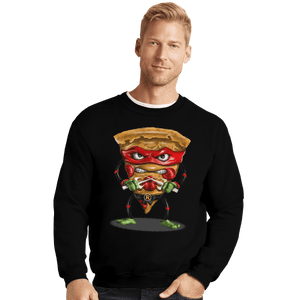 Shirts Crewneck Sweater, Unisex / Small / Black Ninja Pizza