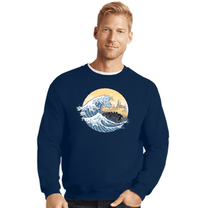 Daily_Deal_Shirts Crewneck Sweater, Unisex / Small / Navy The Great Wave of the Ringwraiths