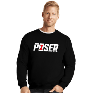 Secret_Shirts Crewneck Sweater, Unisex / Small / Black Poser