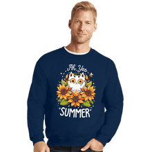 Load image into Gallery viewer, Daily_Deal_Shirts Crewneck Sweater, Unisex / Small / Navy Summer Kitten Sniffles
