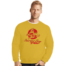 Load image into Gallery viewer, Daily_Deal_Shirts Crewneck Sweater, Unisex / Small / Gold Strange Pizza
