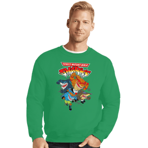 Shirts Crewneck Sweater, Unisex / Small / Irish Green Street Mutant Ninja Sharks