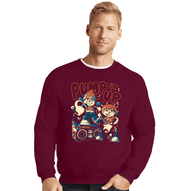 Secret_Shirts Crewneck Sweater, Unisex / Small / Maroon Pump It Up