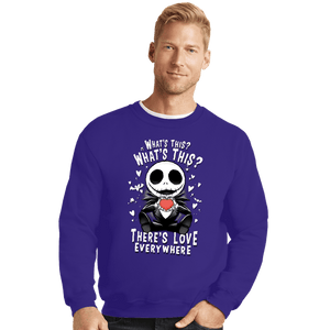 Daily_Deal_Shirts Crewneck Sweater, Unisex / Small / Violet There's Love In The Air