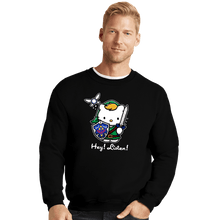 Load image into Gallery viewer, Shirts Crewneck Sweater, Unisex / Small / Black Hey Listen
