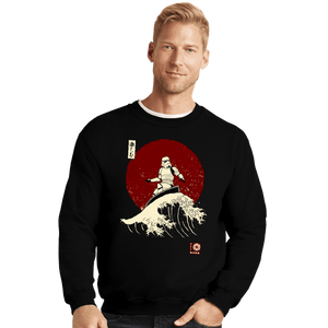 Daily_Deal_Shirts Crewneck Sweater, Unisex / Small / Black Empire Wave