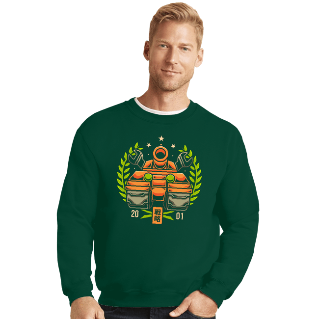 Shirts Crewneck Sweater, Unisex / Small / Forest Orange Star Forces