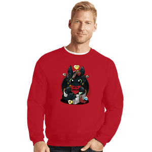 Daily_Deal_Shirts Crewneck Sweater, Unisex / Small / Red Be My Dragon