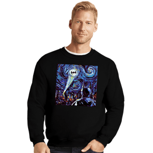 Daily_Deal_Shirts Crewneck Sweater, Unisex / Small / Black Van Gogh Never Saved Gotham