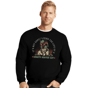 Daily_Deal_Shirts Crewneck Sweater, Unisex / Small / Black Boba Cat