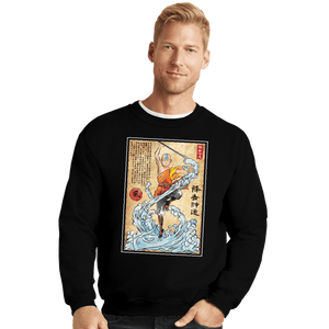 Daily_Deal_Shirts Crewneck Sweater, Unisex / Small / Black Air Nomad Master Woodblock