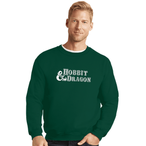 Secret_Shirts Crewneck Sweater, Unisex / Small / Forest Hobbit And Dragon