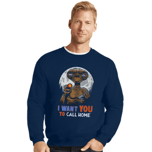 Daily_Deal_Shirts Crewneck Sweater, Unisex / Small / Navy Uncle E.T.