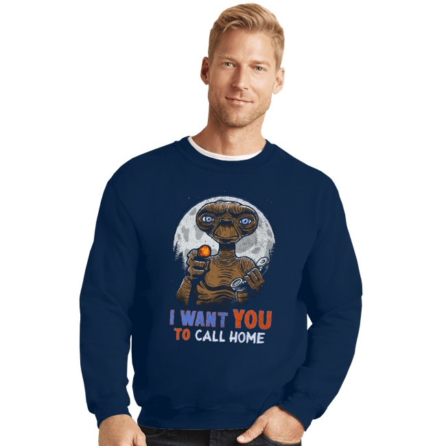 Daily_Deal_Shirts Crewneck Sweater, Unisex / Small / Navy Uncle E.T.
