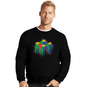 Shirts Crewneck Sweater, Unisex / Small / Black N64 Splash