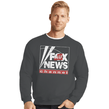 Load image into Gallery viewer, Shirts Crewneck Sweater, Unisex / Small / Charcoal Faux News
