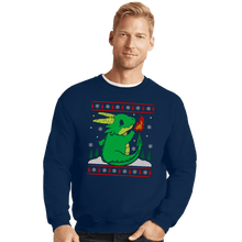 Load image into Gallery viewer, Shirts Crewneck Sweater, Unisex / Small / Navy Ugly Dragon Christmas
