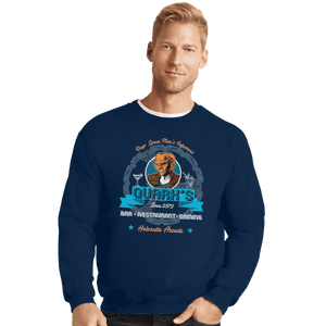 Shirts Crewneck Sweater, Unisex / Small / Navy Quark's Bar And Grill