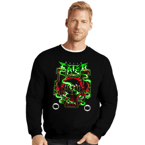 Daily_Deal_Shirts Crewneck Sweater, Unisex / Small / Black World Eater Metal