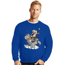 Load image into Gallery viewer, Shirts Crewneck Sweater, Unisex / Small / Royal Blue Mario Strikes Back

