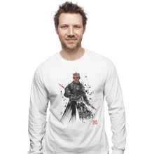 Load image into Gallery viewer, Shirts Long Sleeve Shirts, Unisex / Small / White Darth Lord Sumi-e
