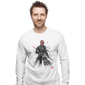 Shirts Long Sleeve Shirts, Unisex / Small / White Darth Lord Sumi-e