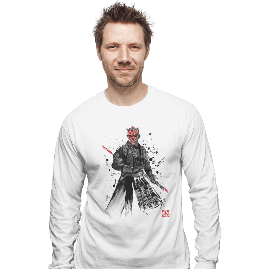 Shirts Long Sleeve Shirts, Unisex / Small / White Darth Lord Sumi-e
