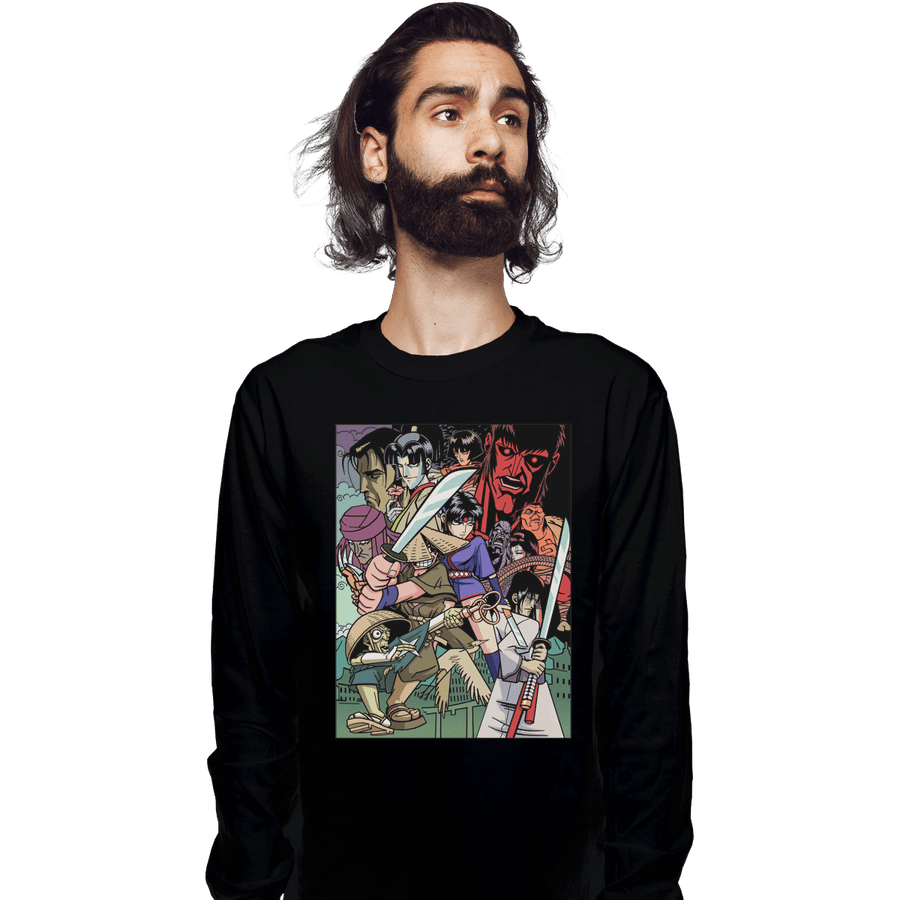 Shirts Long Sleeve Shirts, Unisex / Small / Black Ninja Scroll