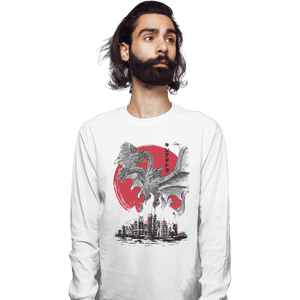 Shirts Long Sleeve Shirts, Unisex / Small / White The King Of Terror Attack Sumi-e
