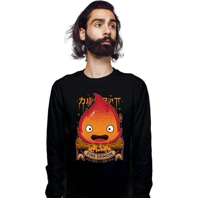 Shirts Long Sleeve Shirts, Unisex / Small / Black Fire Demon