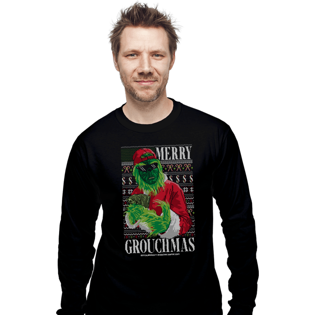 Shirts Long Sleeve Shirts, Unisex / Small / Black Mr Grouchy x CoDdesigns Grouchmas Ugly Sweater