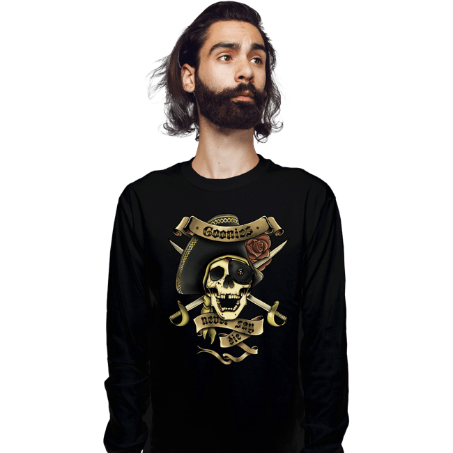 Daily_Deal_Shirts Long Sleeve Shirts, Unisex / Small / Black Goonies Tattoo