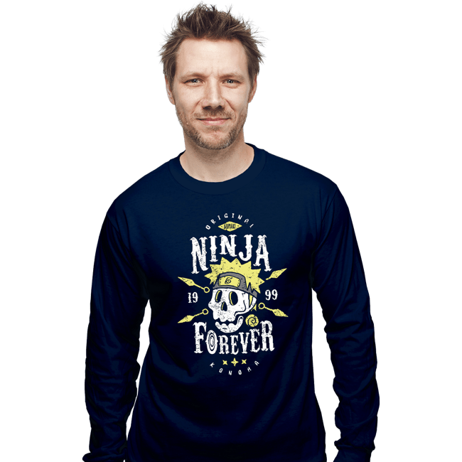 Shirts Long Sleeve Shirts, Unisex / Small / Navy Ninja Forever