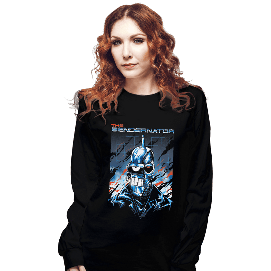 Shirts Long Sleeve Shirts, Unisex / Small / Black Bendernator