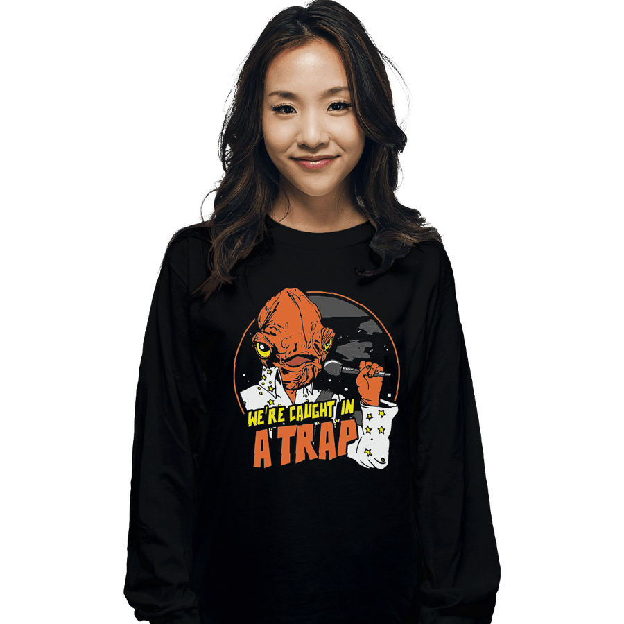Shirts Long Sleeve Shirts, Unisex / Small / Black Caught In A Trap