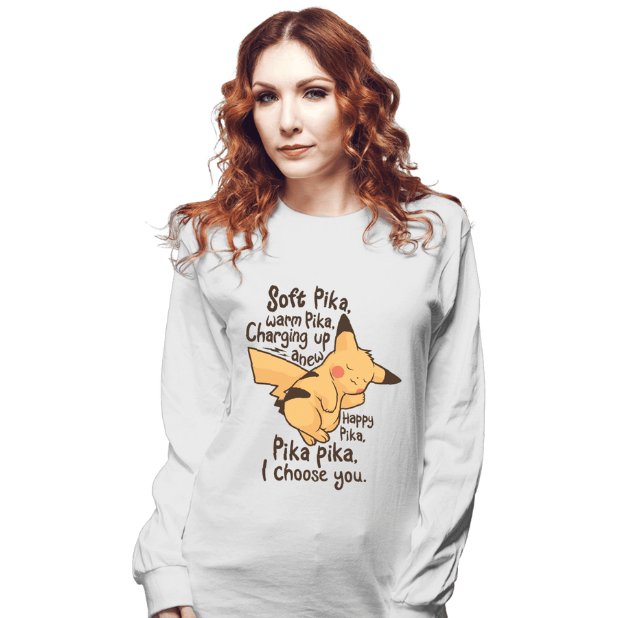 Shirts Long Sleeve Shirts, Unisex / Small / White Soft Pika