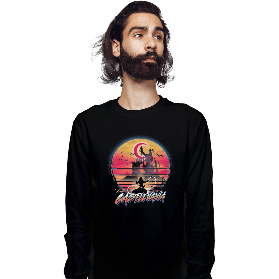 Shirts Long Sleeve Shirts, Unisex / Small / Black Retro Wave Castlevania
