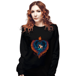 Secret_Shirts Long Sleeve Shirts, Unisex / Small / Black Heart On  Fire